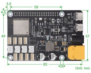WaveShare Direct Drive Servo Motor Driver Board DDSM wheel hub motor drive board ESP32 <strong>controller</strong> Supports <strong>wireless</strong> control - Product Image 2