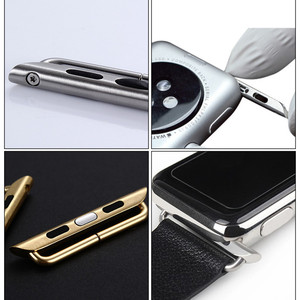 Metal saat konnektör adaptörü için Apple Watch serisi 3 4 5 6 7 Se için Iwatch 38 40 4142 44 45 paslanmaz çelik şerit aksesuarı - Product Image 5