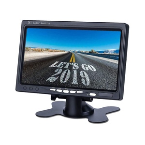 Pantalla ancha a todo color para coche, Monitor LCD TFT de 7 pulgadas, con dos enchufes de entrada de vídeo, V1/V2, 12-36V - Product Image 1