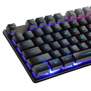 Juego de teclado y mouse para juegos táctiles mecánicos con cable personalizable iluminado para computadora de escritorio Idioma inglés - Product Image 3