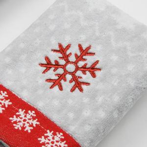 Christmas Design Cotton Velour Double Jacquard <strong>Towel</strong> with Embroidery - Product Image 5