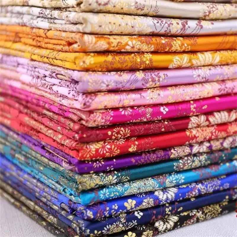 Brokade Damaszen Seidenkleidung Stoff Satin Blumenkleider für Kleid Augenmaske Kissenetui-Set Scrunchies Pyjama somalischer Dirac-Band