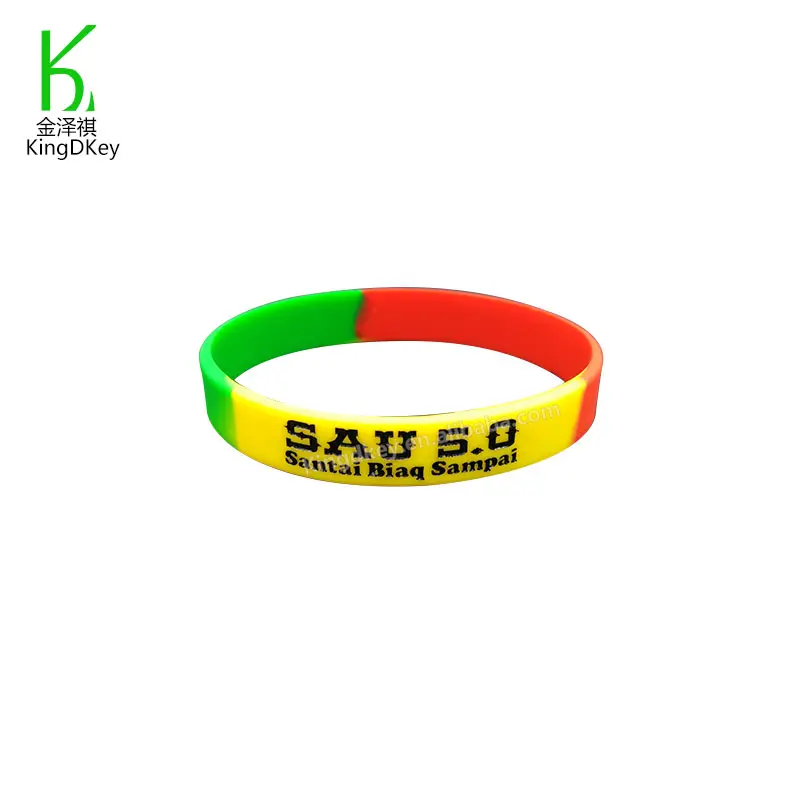Customized Rainbow Rubber Wristband Printing New Promotional Gift Cheap Custom Silicone Engraving Machine Silicon Bracelet