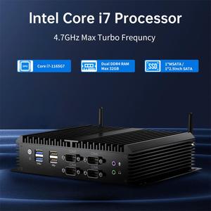 I5 i3ฮอตคอร์ i7มินิพีซีอุตสาหกรรมที่มี4คอร์8กระทู้2 * Intel LAN 6 * COM รองรับโมดูล4G 1 * mSATA + 1 *sata RAM DDR4 - Product Image 3