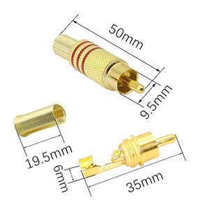 3.5 <strong>Plug</strong> Audio Jacks <strong>RCA</strong> <strong>Connector</strong> Stereo AUX Audio DIY Kit for Amplifier DVD Mp3 Mp4 Player Metal <strong>3.5mm</strong> <strong>Plug</strong> - Product Image 5