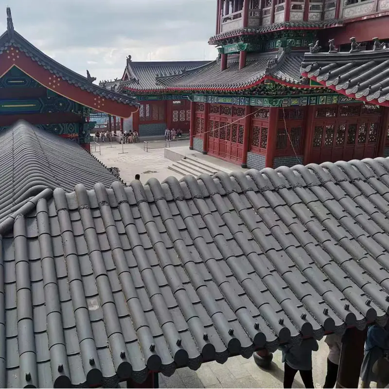 Ubin atap candi tradisional Tiongkok keramik tanah liat