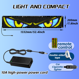 Devil Eyes Lichts child für Autos, großes programmier bares LED-Autos child mit APP-Steuerung, High Bright Flex Scrolling LED Smart Screen