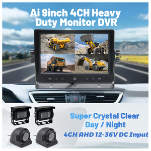 Monitor LCD de 9 "con sistema de cámara de marcha atrás de 4 canales, cámara impermeable IP68 y BSD para camión, autobús, coche, kit de cámara de respaldo de marcha atrás - Product Image 2
