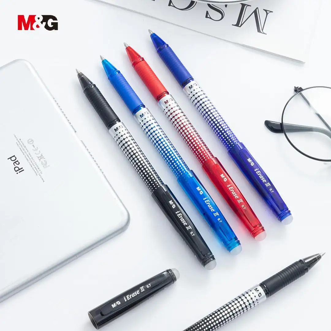 M G Stationery Accessories Manufacture Best Sell Heat Friction Erasable Ink Gel Ball Pen With Eraser Refill