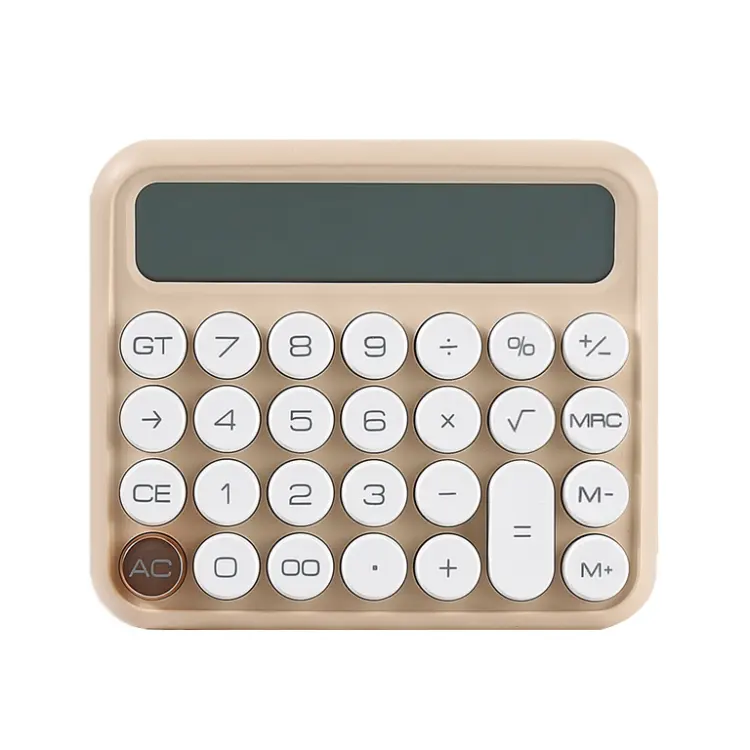 Kalkulator kalkulator elektronik tombol bulat 12 digit dengan mode untuk baterai bisnis produk elektronik matahari terbit
