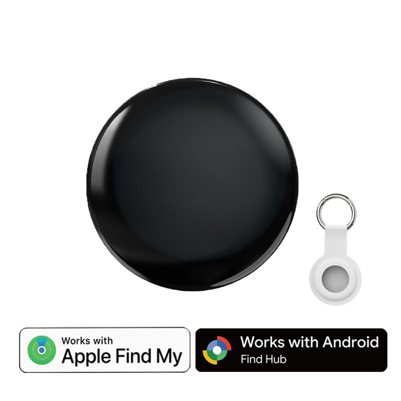 Black with White Silicone keychain