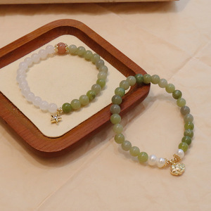 2024 New Chinese Natural <strong>Jade</strong> <strong>White</strong> Agate Pearl Pendant Bracelet Freshness Hand Ornaments Women Wholesale Fashion Bracelets - Product Image 6