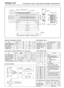 16 X2 LCD-Anzeige modul mit SPLC780D1-Controller 1602 Segment Treiber zeichen Seriell Gelbgrün LCD-Modul mit Hintergrund beleuchtung - Product Image 2