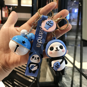 廉价橡胶卡通动物3D软聚氯乙烯熊猫钥匙扣带定制标志 - Product Image 4