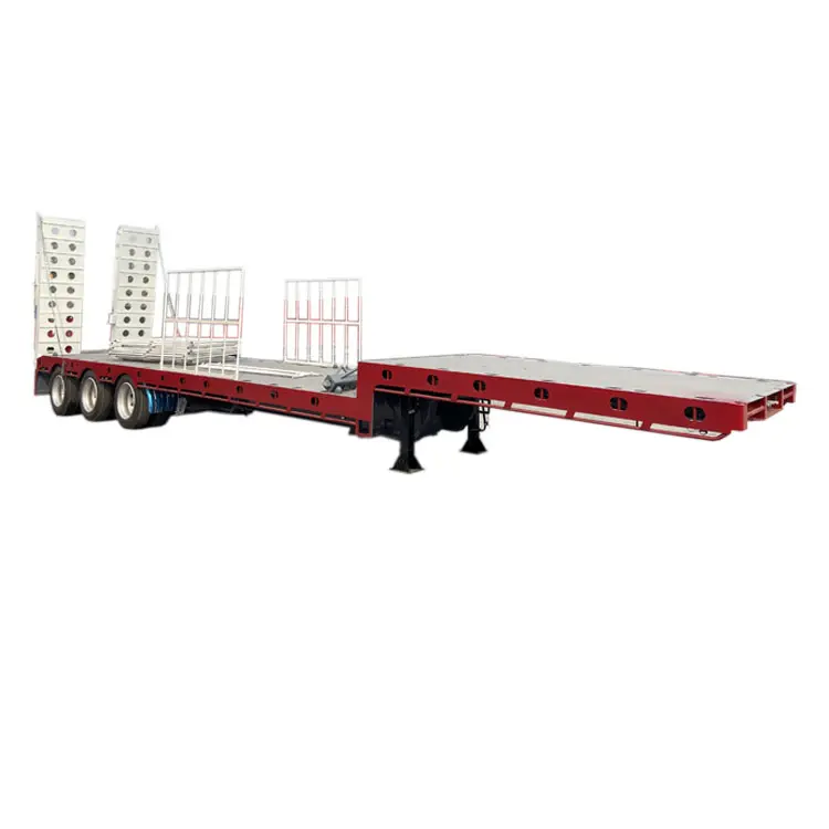 Preço de fábrica 3 eixos cama baixa semi reboque baixo menino Flat Plate truck Semi-reboque para venda