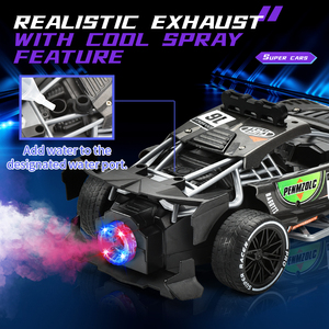 RC araba 2.4G yüksek hızlı uzaktan kumanda müzikli ışık sprey 1:14 beş kanallı yeni uzaktan kumanda araba - Product Image 4