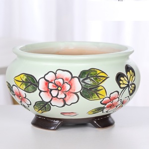 Korean-Style Large Porcelain <strong>Ceramic</strong> Succulent Pot Hand-Painted Creative Planter with Wide-Mouthed Design for Flowers - Product Image 4