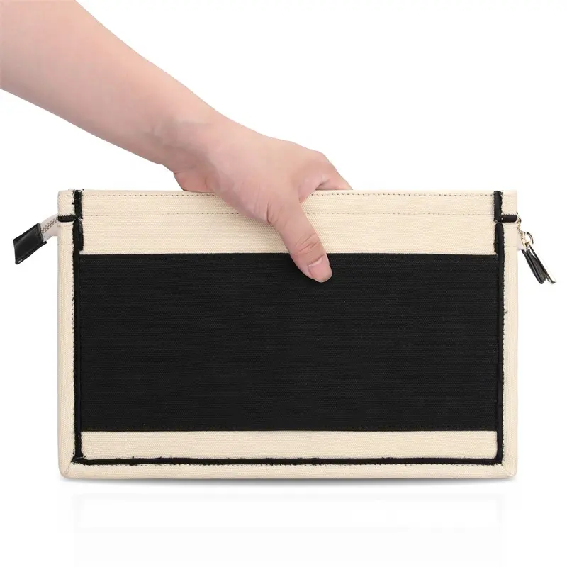 New Eco-friendly Small Cotton Canvas Essentials Casual Clutch Bag for Women Girls