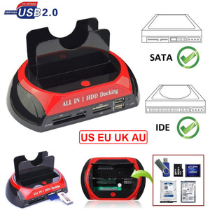 多功能Sata移动硬盘底座IDE2.5/3.5 USB到双磁盘OTB外置硬盘盒带读卡器的USB集线器 - Product Image 2