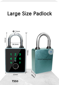 SUOBOOT Ttロックアプリ屋外セキュリティ指紋パッドロック南京錠電気デジタルIP65防水パスワードスマート南京錠 - Product Image 4