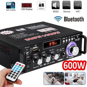 VIRE家用音频放大器蓝牙5.0通道2.0混音器，用于卡拉ok，带USB TF RCA调频麦克风输入HIFI声音放大器 - Product Image 2