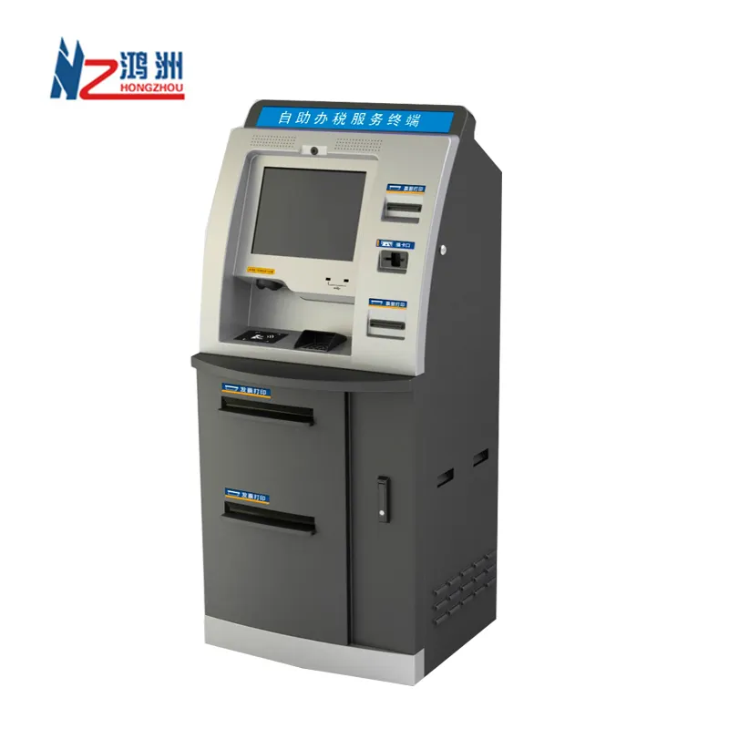Kiosque ATM à écran tactile WIFI, lecteur de carte d'identité/terminal de paiement par caméra