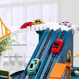 B / O DIY Assembly Inertance Small Vehicle Car Slide Track Adventure Parking Lot Garage <strong>Highway</strong> Winding Road Rail Car Slot <strong>Toy</strong> - Product Image 3