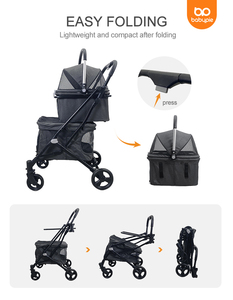 Hot bán Dog PET cho 2 PEG perego Xe đẩy đôi Pet Xe đẩy cho 2 con chó/mèo Xe đẩy cho hai con chó - Product Image 3