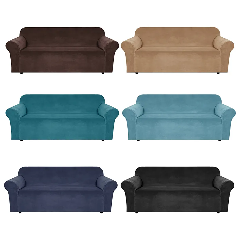 armrest cover for sofa non slip quilt plush yellow velvet fabric funda de sofas elastic anti slip sofa cover