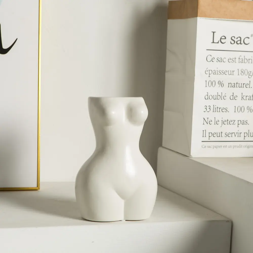 Белая Керамическая Женская ваза для тела фарфоровая матовая ваза