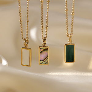 Lüks 18K altın kaplama yaz plaj paslanmaz çelik titanyum kolye kolye bağlantı zinciri ile Trendy denizyıldızı kabuk inci tasarım - Product Image 5