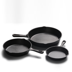 ハンドル付き高品質鍛造丸鍋プロ調理器具鋳鉄フライパン - Product Image 6