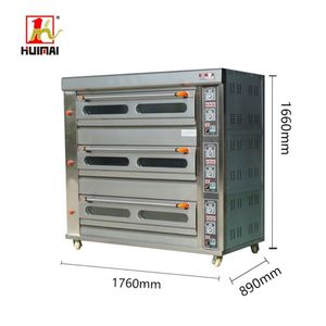 专业商业<span class=keywords><strong>1</strong></span> 2 3层面包店、面包或蛋糕电动和燃气烘焙面包和比萨饼托盘甲板烤箱