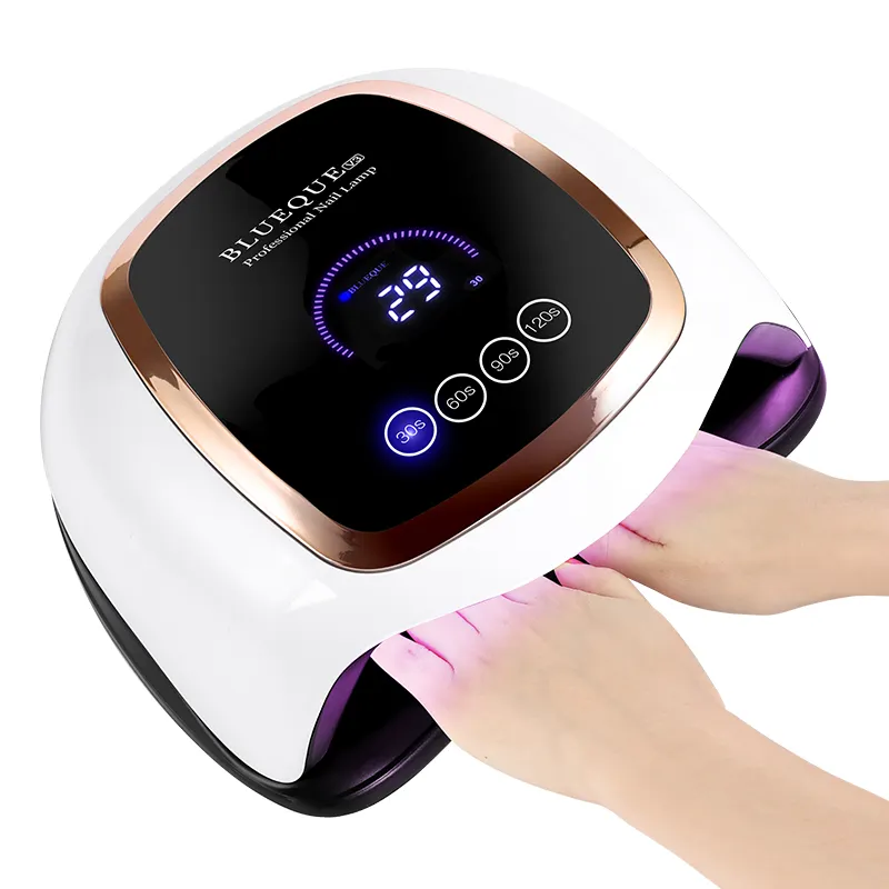 Blueque secador de unha com lâmpada uv 168w, com 42 peças, miçangas para manicure e pedicure, para salão de beleza de unha