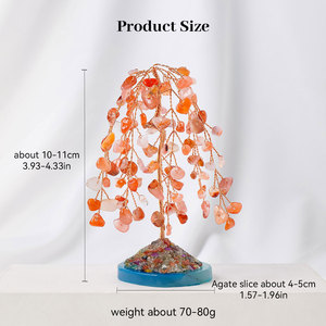 Toptan doğal kristal ağaçları Feng Shui zanaat söğüt kristal ağacı doğal akik dilim tabanı ile dekor için - Product Image 2