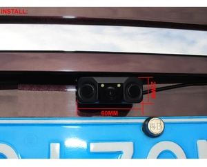 3-en-1 impermeable Sensor de aparcamiento de coche cámara de respaldo de visión trasera 2 indicadores zumbador alarmas SISTEMA DE Radar de marcha atrás cámara de visión lateral