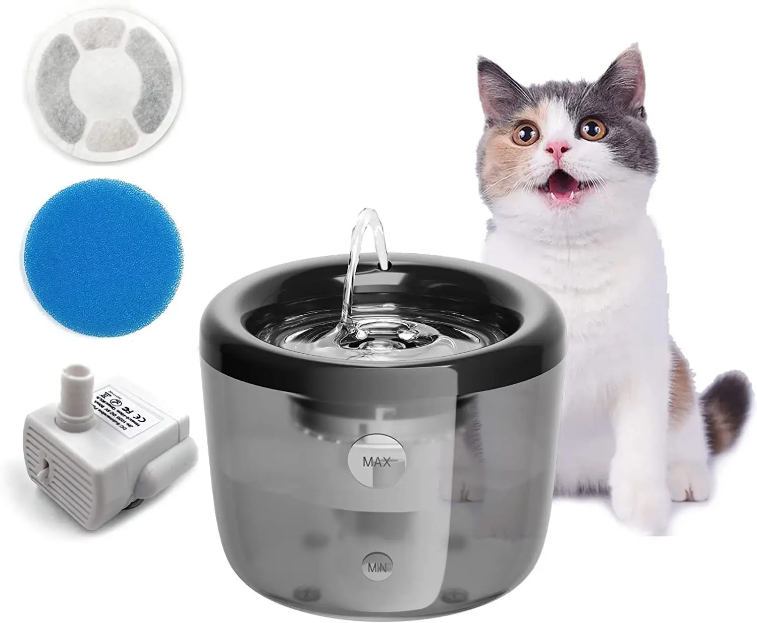 1,6l Cordless Pet fontana di acqua Radar sensore intelligente cane gatto acqua Dispenser filtro ultrafiltrazione gatto fontana senza fili