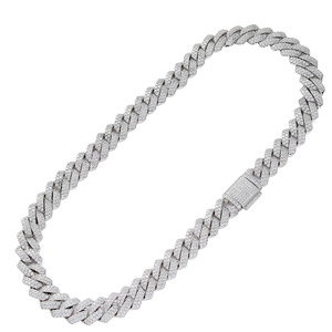 13MM /22 24 26 28 30 inç kutu toka elmas küba kolye Rap tam zirkonyum erkek küba zincir bilezik Hip Hop mücevherat - Product Image 5