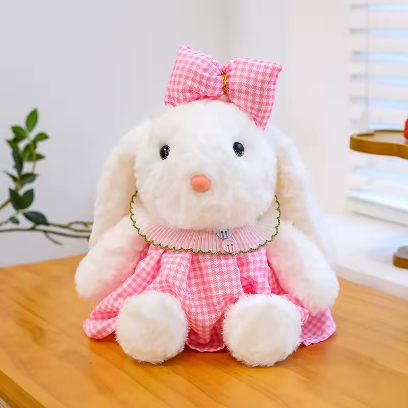 Falda cuadros rosa nudo princesa conejo-mariposa