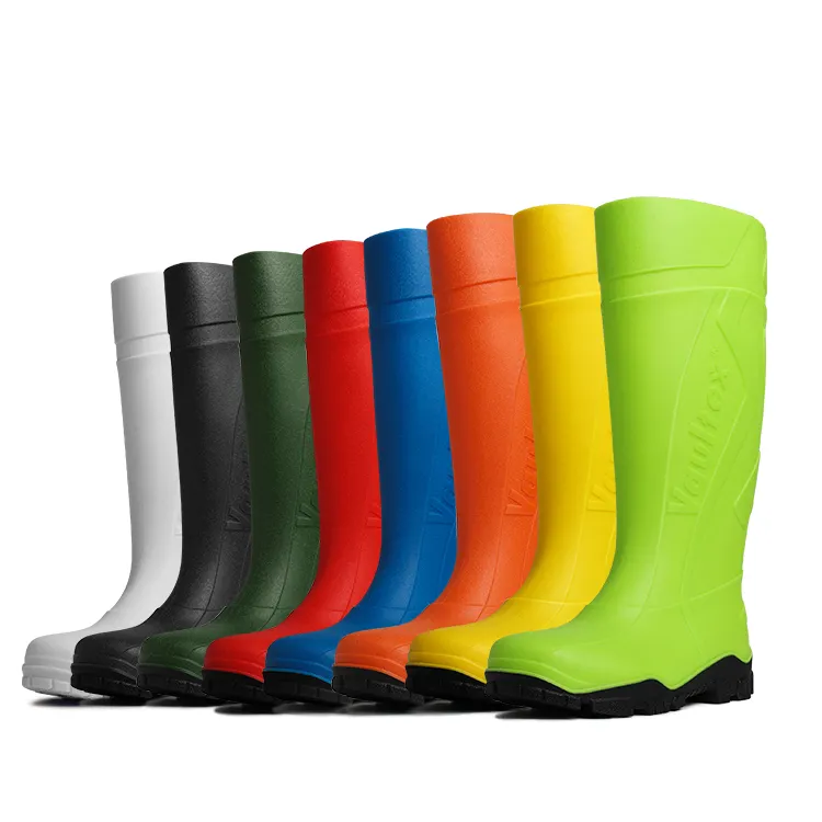 Vaultex Kaugummi-Stiefel hochwertige wasserdichte Gummi-Stiefel flache Ferse anti-Öl wasserdichte Sicherheit PVC Regenstiefel für Industrie