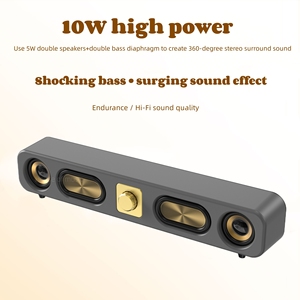 ลำโพงไม้แบบย้อนยุคแบบพกพาซาวด์บาร์ Hi-Fi,การ์ดสเตอริโอคอมพิวเตอร์ตั้งโต๊ะวิทยุ FM ซับวูฟเฟอร์ในบ้าน - Product Image 4