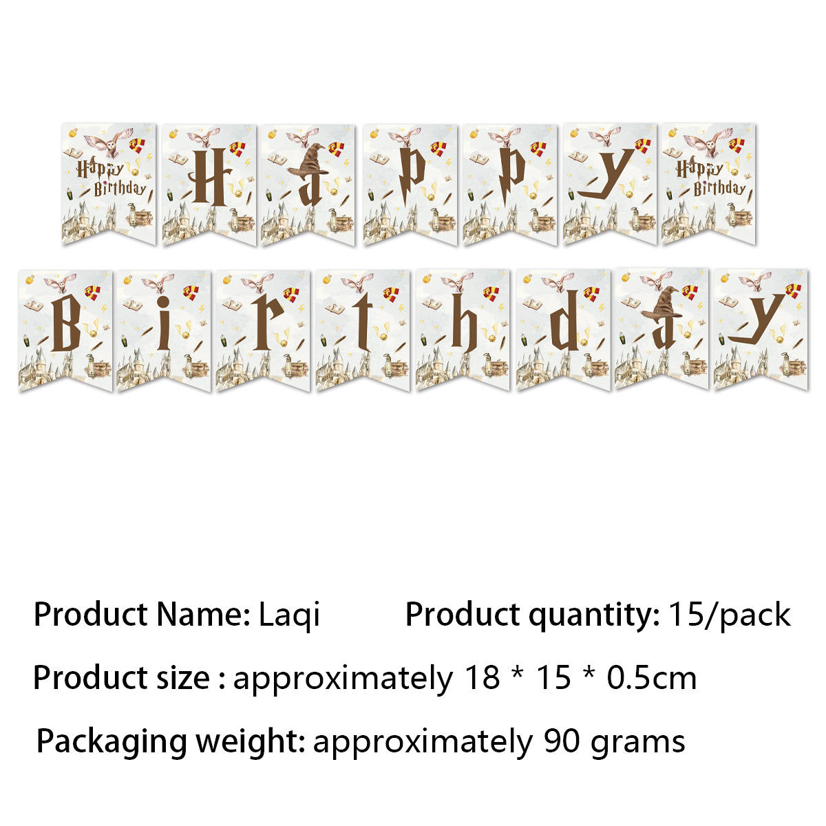 Banner de "FELIZ CUMPLEAÑOS" blanco - 1 unidad