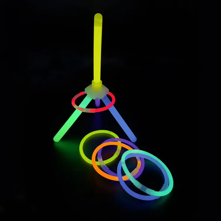 Juego colorido de lanzamiento de brillo para niños, favores de fiesta Fluor, luces de palo de juguete