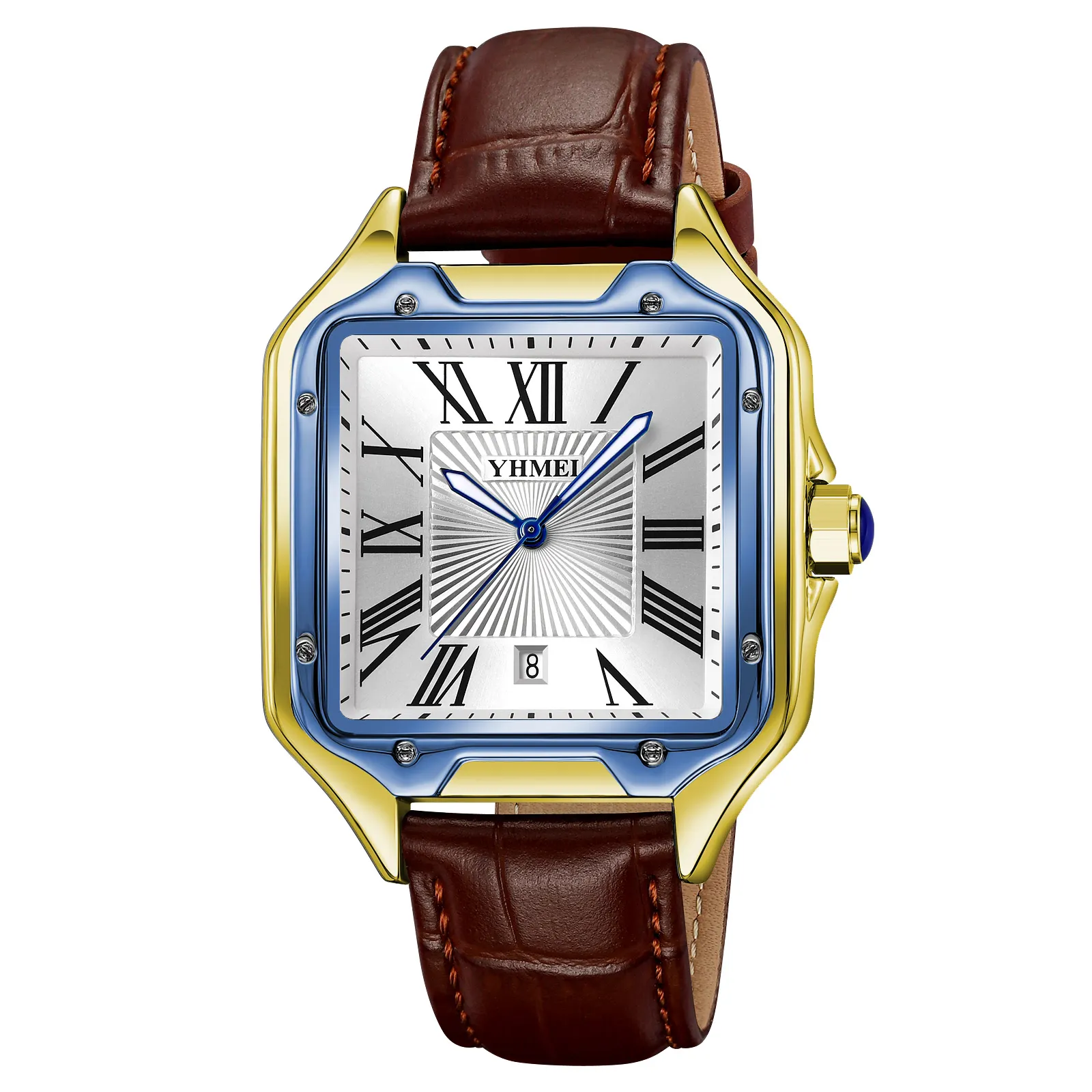 調節可能なクラシックローマ数字ブランド高級透明ファッションダイヤモンドルミナスギアムーブメントロイヤルデザイン男性時計