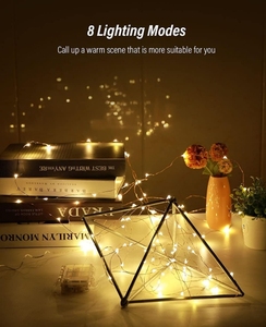 1 Pack Battery Operated LED Fairy <strong>String</strong> <strong>Lights</strong> 8 Modes (16.4 Ft) Warm White Firefly Christmas <strong>Lights</strong> <strong>Remote</strong> Control Waterproof - Product Image 5