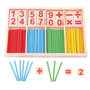 儿童数学计数棒游戏计算数学教育玩具木制数字卡和计数棒盒 - Product Image 2