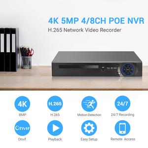 Xmeye VMS 4K 4CH POE NVR for 8MP POE NVR Network Video <strong>Recorder</strong> Audio 4K <strong>Input</strong> <strong>Output</strong> Surveillance Video <strong>Recorder</strong> Face POE NVR - Product Image 3