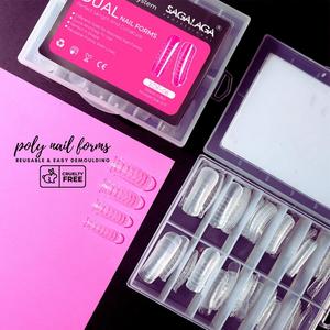 SAGALAGA özel etiket tırnak akrilik jel tırnak oluşturucu için çift formu İpuçları uzatma jel Nail İpuçları karışık boyutu - Product Image 2