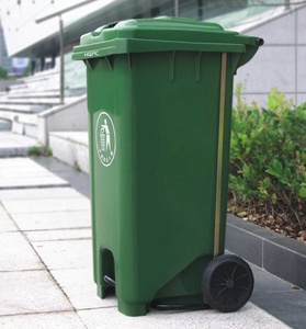 120Lブラックプラスチックペダルゴミ箱大きな屋外120リットルリサイクルゴミ箱、足構造のゴミ箱 - Product Image 4