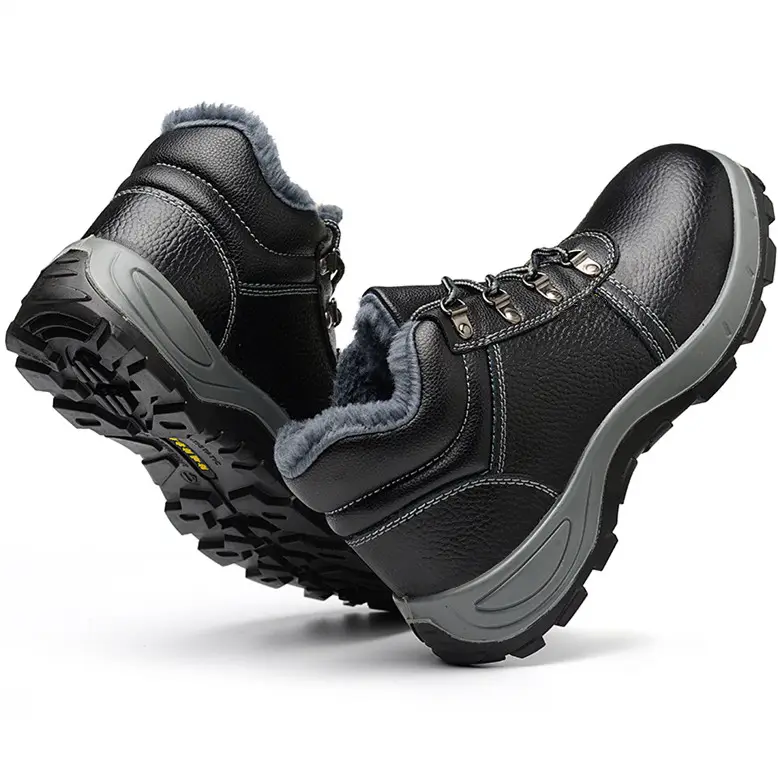 メンズハイトップ軽量でスマッシュ防止の冬の暖かい作業安全靴